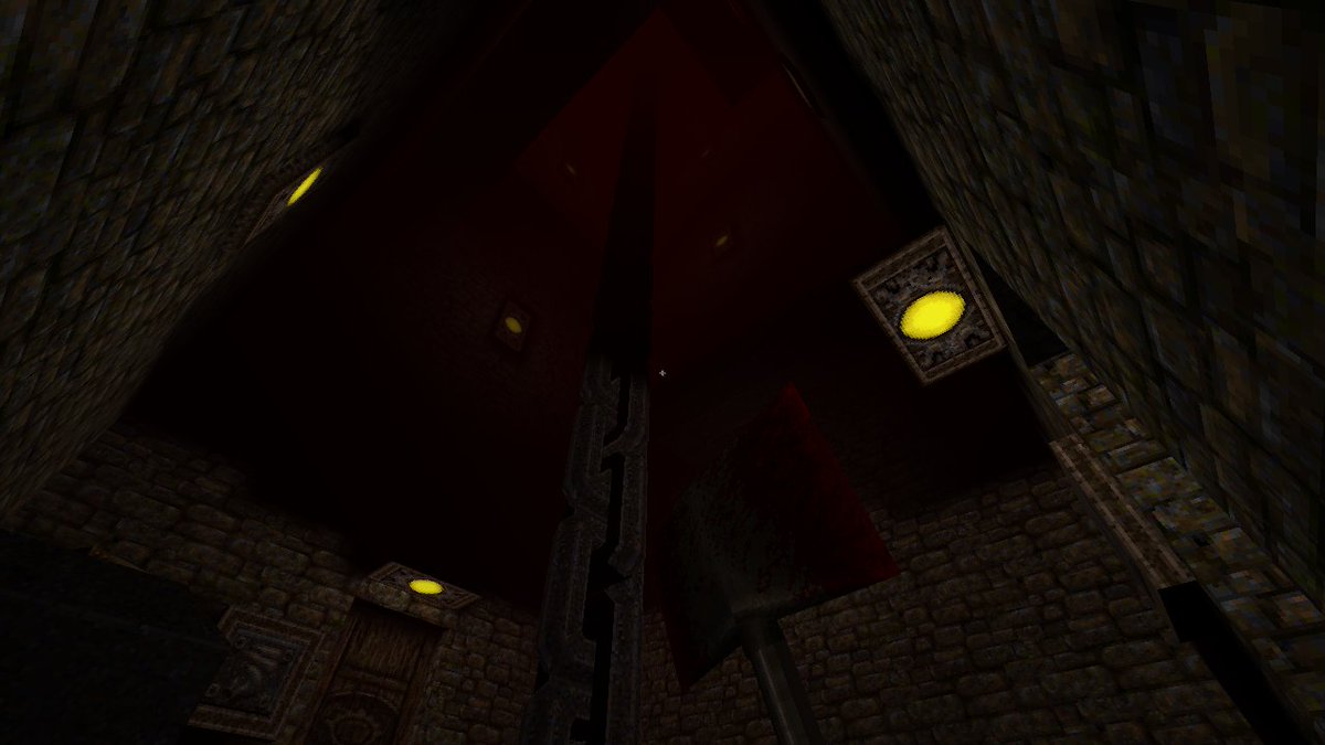 Dataram_57's tweet photo. Some places from my quake map #Quake #Trenchbroom #screenshotsaturday 
#mapping #leveldesign #lowpoly https://t.co/ArycHar7qY