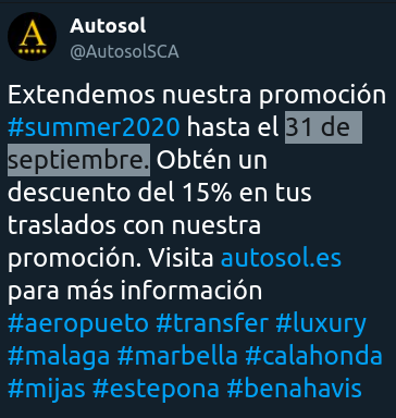 Mpmsm2010's tweet photo. @AutosolSCA #Autosol #Aeropuerto 
#Transfer #luxury 

#Málaga #Marbella #Calahonda #Mijas #Estepona #Benahavis

Podrán extender la #promoción #Summer2020 ... pero no el mes de #septiembre 

#FechasImposibles https://t.co/BYude04G1g