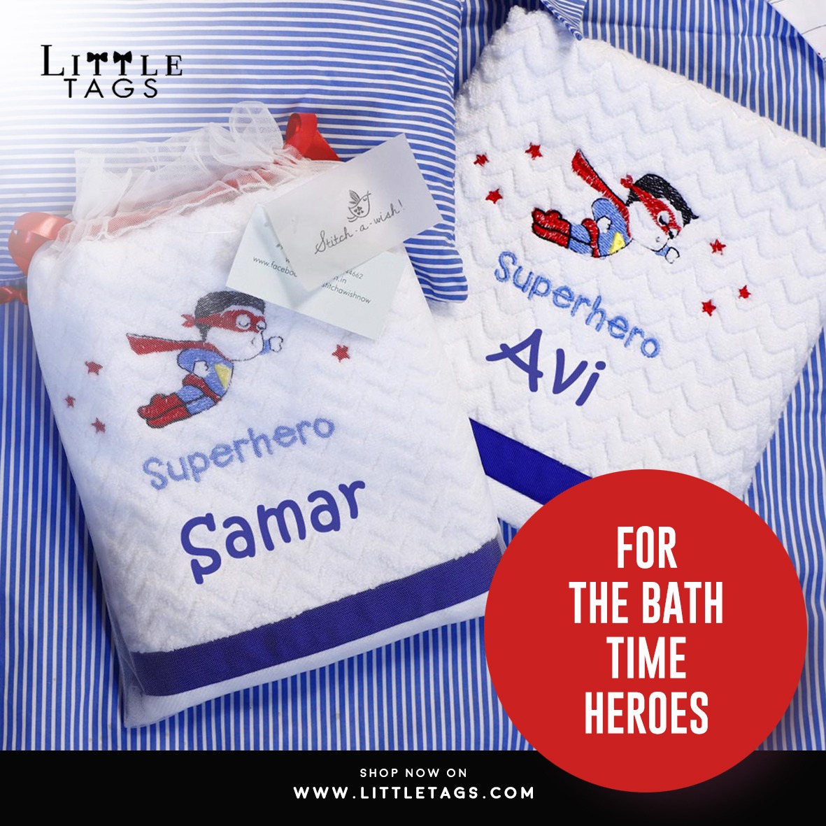 little_tags's tweet photo. Let your little one feel like a superhero with these plush personalized bath towels.

Shop these and more at https://t.co/mIJUfy5rYC

#LittleTags #MotherLove #MotherCare #Love #Kids #LoveForCare #MotherHood #Family #Baby #Mom #Momlife #BabyLove #Precious #KidsWear #KidsFashion https://t.co/Tuujc1s2ZL