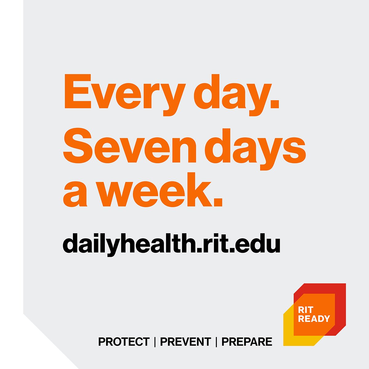 RITtigers's tweet photo. Take the health screen every day. Even Saturdays. https://t.co/vdBkxF6wWv #RITReady https://t.co/UbBw8xpo9V
