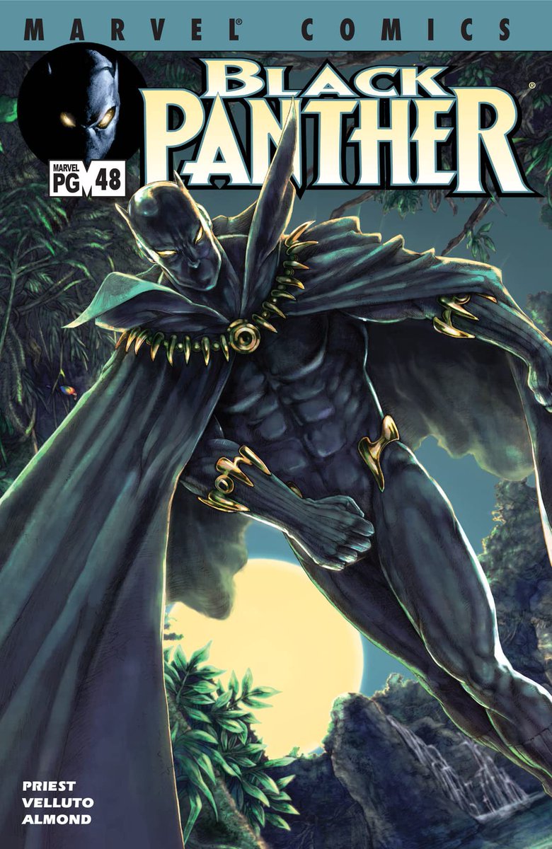 Christopher Priest totally redefined the Black Panther as a character, adding political intrigue and sophistication to the franchise. This is the run that took Black Panther into the modern age. https://www.comixology.com/Black-Panther-1998-2003/comics-series/99013/