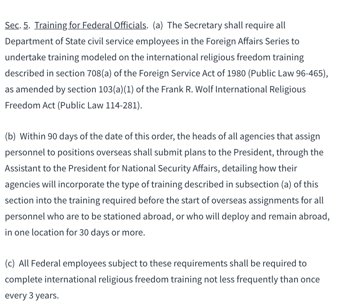 On June 6, 2020, Trump issued an executive order authorizing taxpayer dollars to promote religious freedom.In fact, he made it mandatory that foreign service employees take religious freedom training once every 3 years. Such hypocrisy.