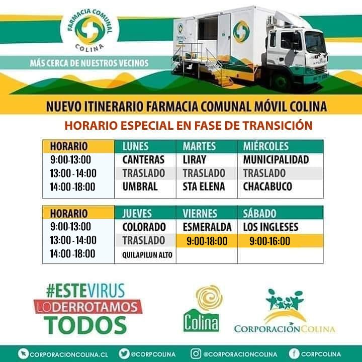 JJVVCaminoAlgar's tweet photo. Estimado vecino:
Recuerde que la farmacia comunal estará en @losingleses #chicureo https://t.co/V34V9rdPwp