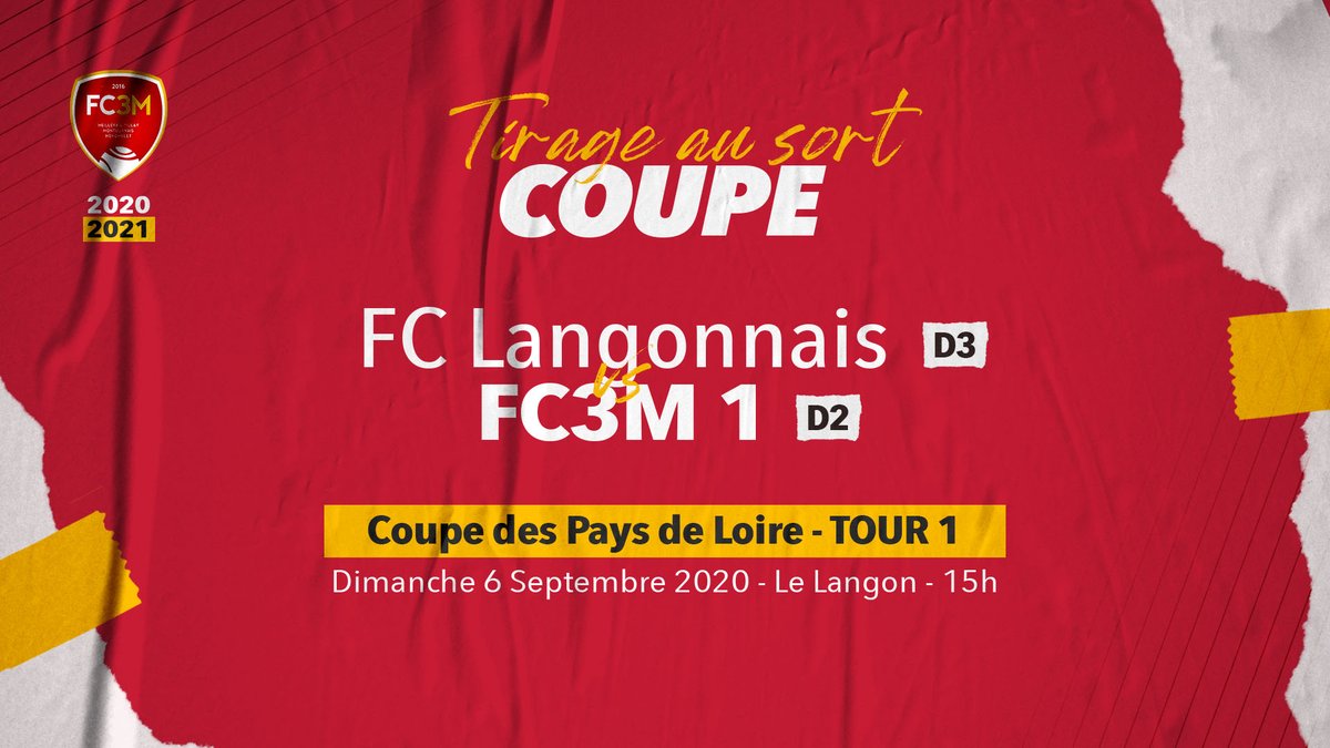 FC3M_football's tweet photo. ๐ #FC3M1 se dรฉplace demain au FC Langonnais (D3) pour le premier tour de la Coupe @LigueFootLFPL ! https://t.co/8U44wXc2RK