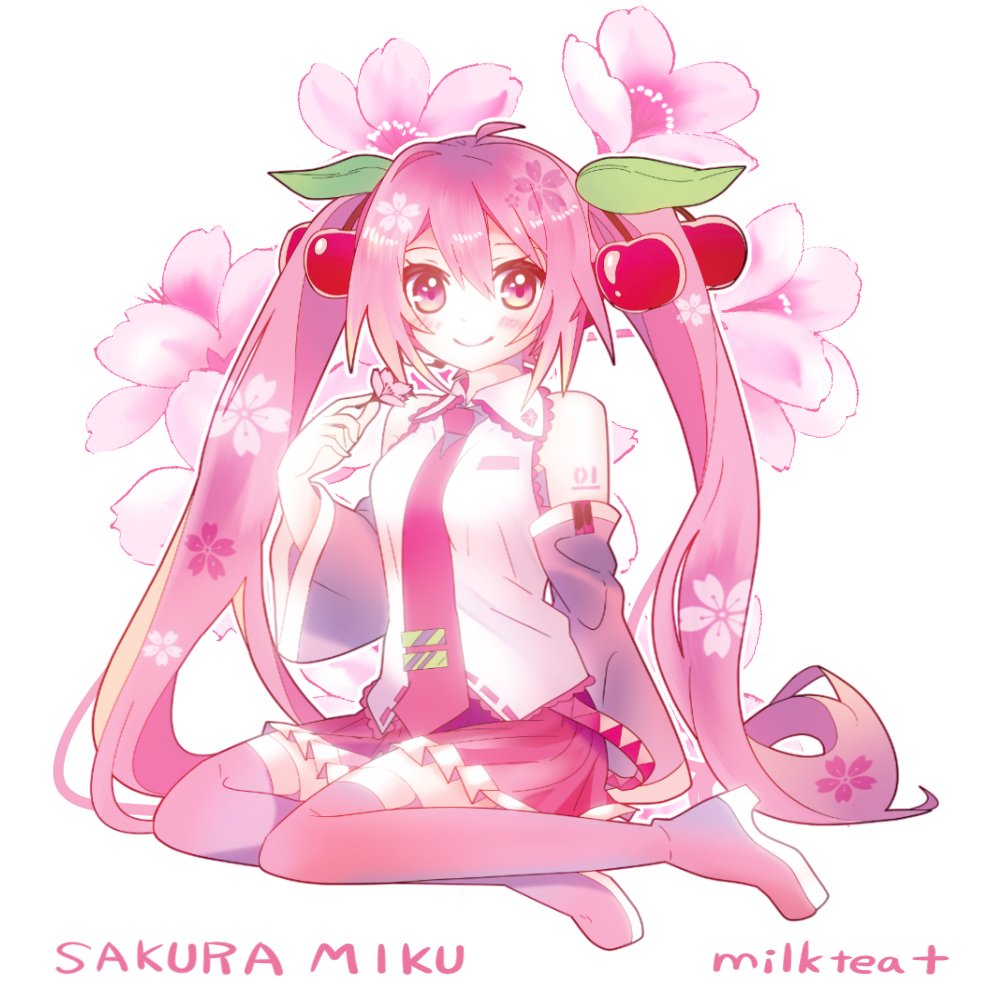 初音ミク ,桜ミク 「3月に描いたイラスト、たくさん直したので再投稿いたします?
#桜ミク 」|milktea＋のイラスト