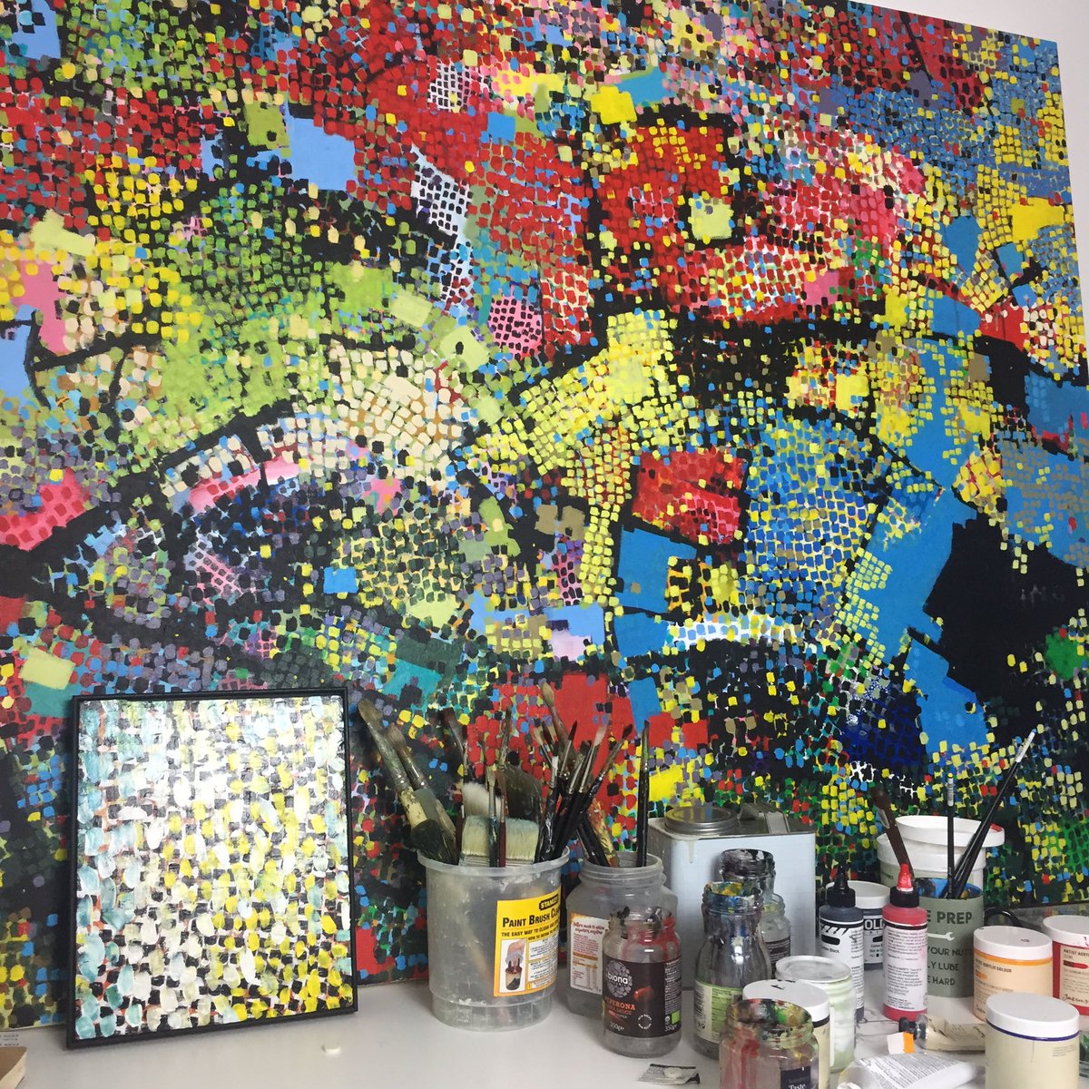 john_cowen's tweet photo. Studio shot of a just finished painting. 

#contemporaryart #fineartforsale #paintingoftheday #modernart https://t.co/Sh0BsQSptZ