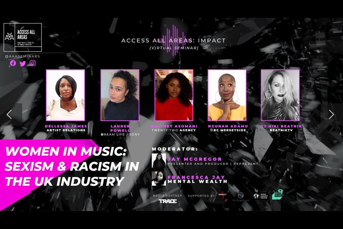 TODAY I’ll be moderating the <a href="/aaaseminars/">Access All Areas CIC</a> panel for Women In Music: Sexism &amp; Racism In The UK Industry.

Link in their bio for your FREE webinar ticket from 3PM - 6PM 🤩

We’re addressing what it’s really like to be women and black women  in the British music biz today🖤