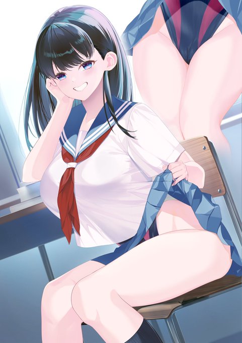 #これを見た人はセーラー服の画像を貼れ
スク水と濡れ透けとギャル
3枚目は今描いてる子 