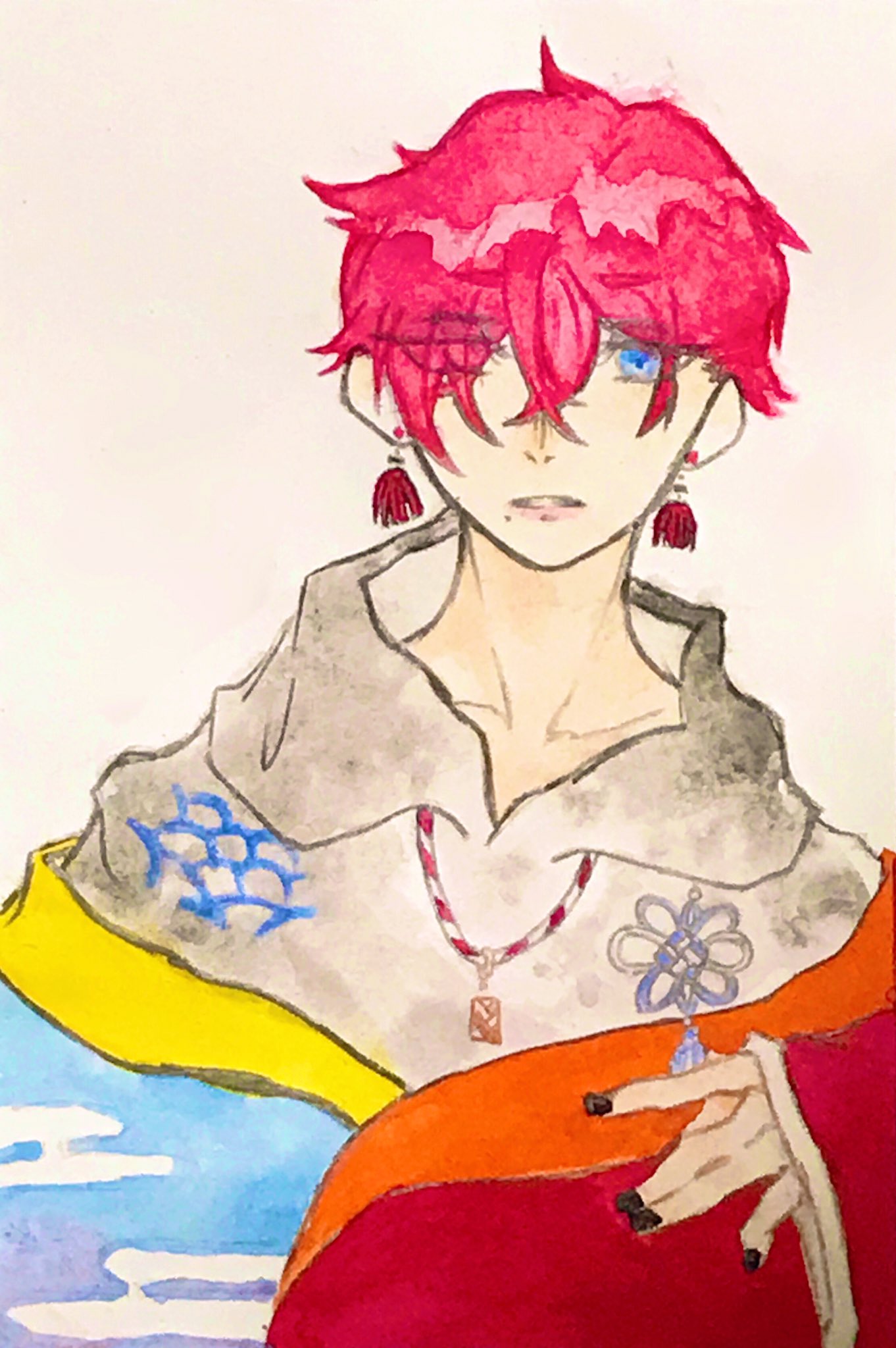 柘榴 和風男子 和風イラスト 水彩イラスト 水彩画 微和 微和 T Co 3jqp2lbqye Twitter