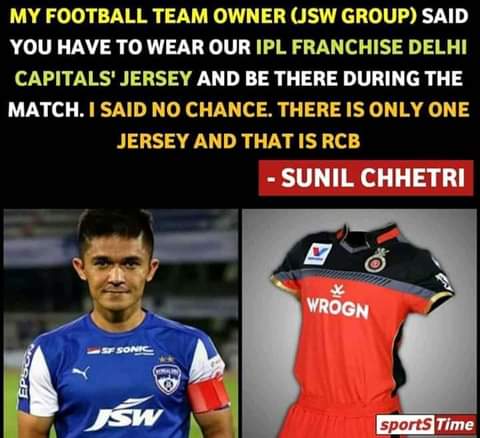 SarangaViratian's tweet photo. Thank you so much @chetrisunil11 sir huge respect to you 🙌😇 keep supporting @RCBTweets means a lot to us  🙏💖🤗 #WeLoveRCB @imVkohli #PLAYBOLDRCB #PlayBold #PlayBoldRCB 🙌🤘 https://t.co/2gveuHKJA9
