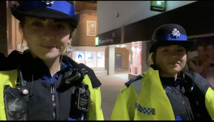 ASPWestSom's tweet photo. Night time economy foot patrol last night for PCSOs Amy and Bryony in Taunton town centre. This patrol consists of checking in with the door staff and pubs to support them in complying with the government guidelines. A very Q night, hoping for the same tonight #BeTheDifferenceASP https://t.co/8FyT5vHbiV