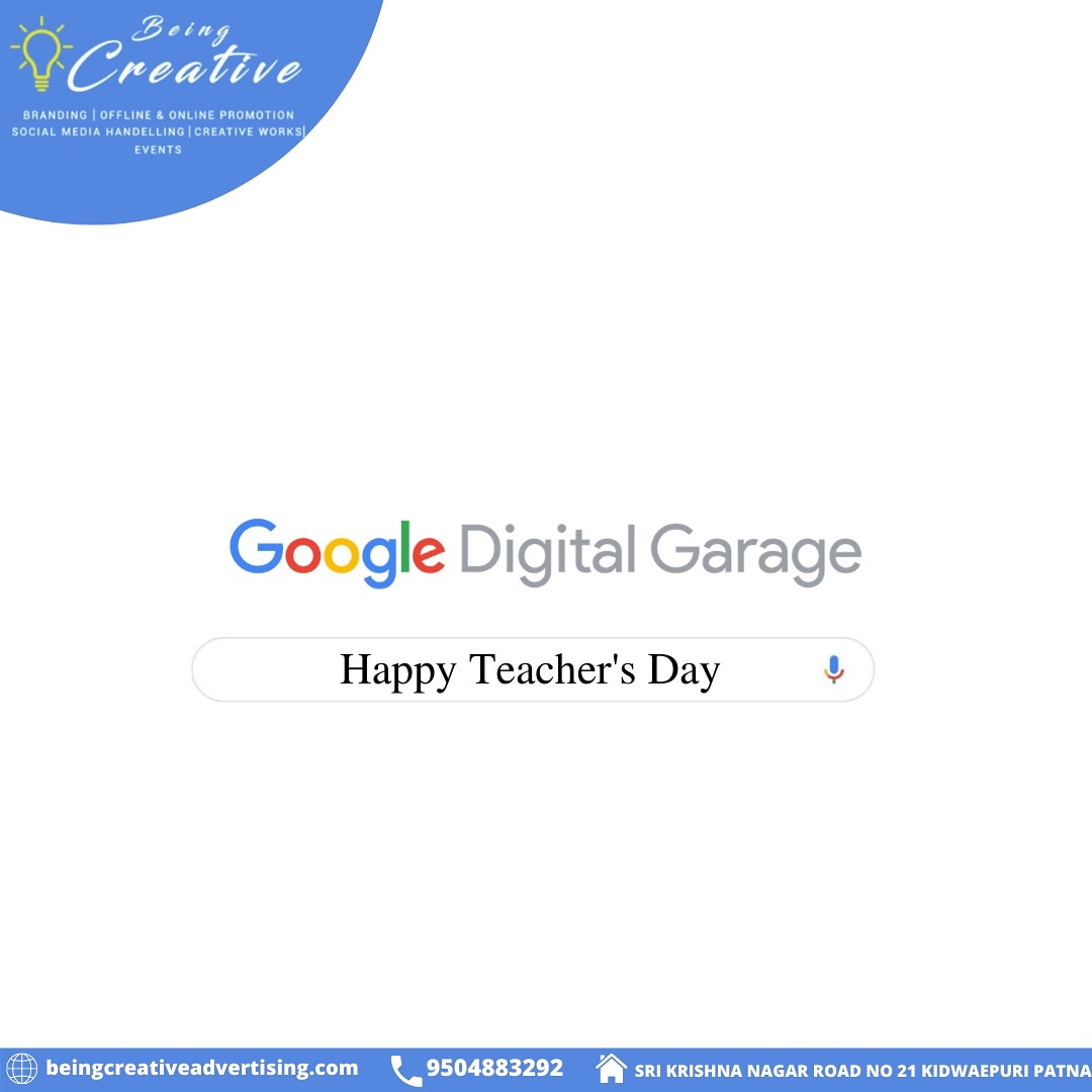 BeingCreativead's tweet photo. Google digital garage one of the best teacher for beginners in digital marketing๐. Happy teacher's day๐ธ
#teachersday2020
.
.
.
.
#beingcreativeadvertising #creativeadvertisingagency
#teachersday #teachersday #brandmoments #advertising #creatives #socialmedia https://t.co/DgW3G9Q1CV