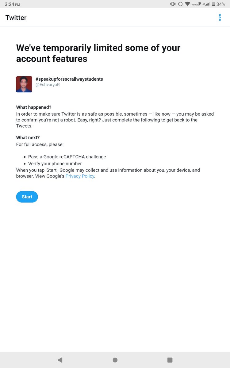 EshvaryaR's tweet photo. Twitter select my tweets and block account.
More time say me to verify account ..
#SpeakUp 
#SpeckUpForSSCRailwaysStudents #rrbexamedates 

@narendramodi @PMOIndia @Careerwill1 @TheUpenYadav @TwitterIndia https://t.co/NBaYiL1xzj