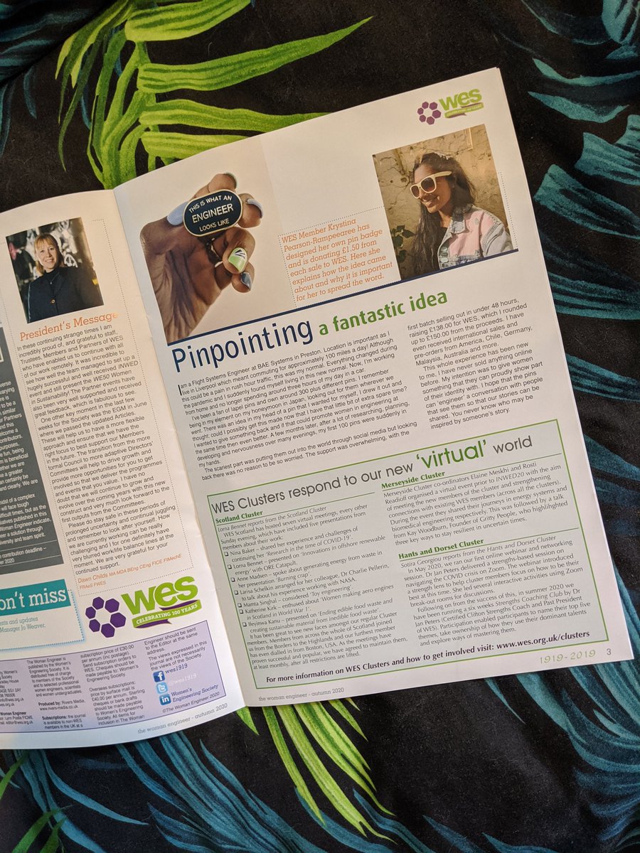 K_Ramps's tweet photo. Absolutely made up to see my pins in the @WES1919 Autumn 2020 journal π #thisiswhatanengineerlookslike #womeninengineering #page3model https://t.co/N3VzfosjWJ