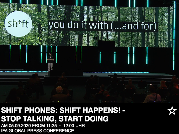 implausibleblog's tweet photo. @IFA_Berlin @shiftphones 10/10 to #ShiftPhones #IFA20
"People are more important than machines.
Our time is much more important than the things we own."
That was the most holistic mobile phone presentation I have seen in the 15+ years of being involved in tech 👏 https://t.co/21DFmk4LXU