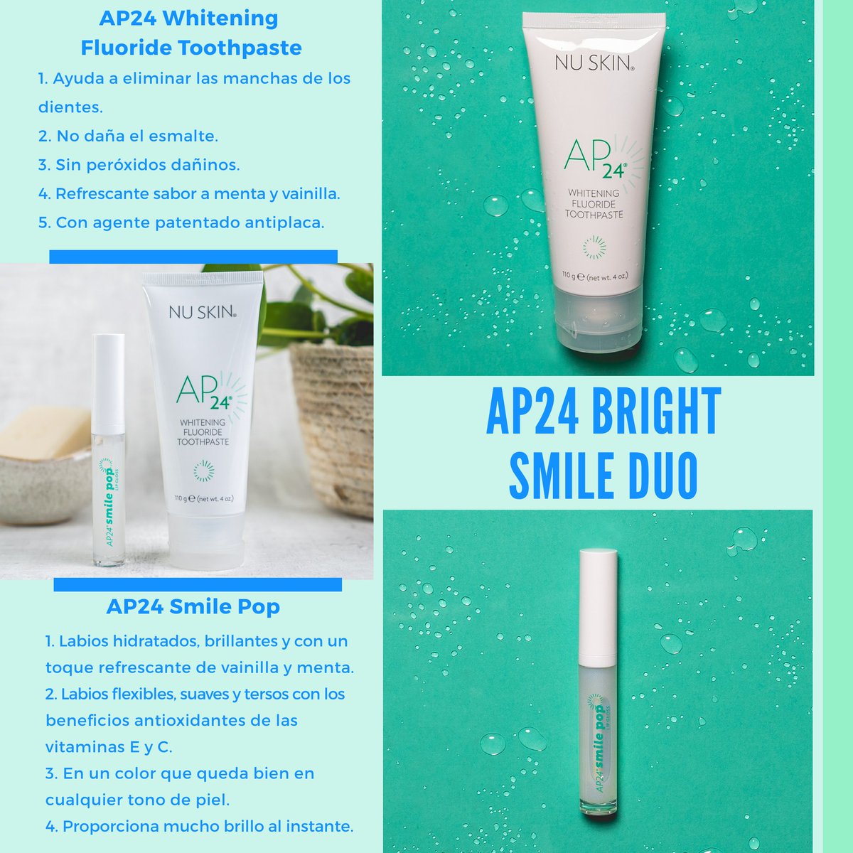 AIAljama's tweet photo. 💠 AP24 Bright Smile Duo 💠
Para hoy un Dúo perfecto para una brillante sonrisa, con pasta dentífrica limpia manchas que no daña el esmalte y brillo de labios con vitaminas E y C.
https://t.co/AaVwW7EMp9
#PastaDentrifica
#BrilloDeLabios
#AP24
#CuidateByAIAljama
#CuidadoBucal https://t.co/seiq8YLWrJ