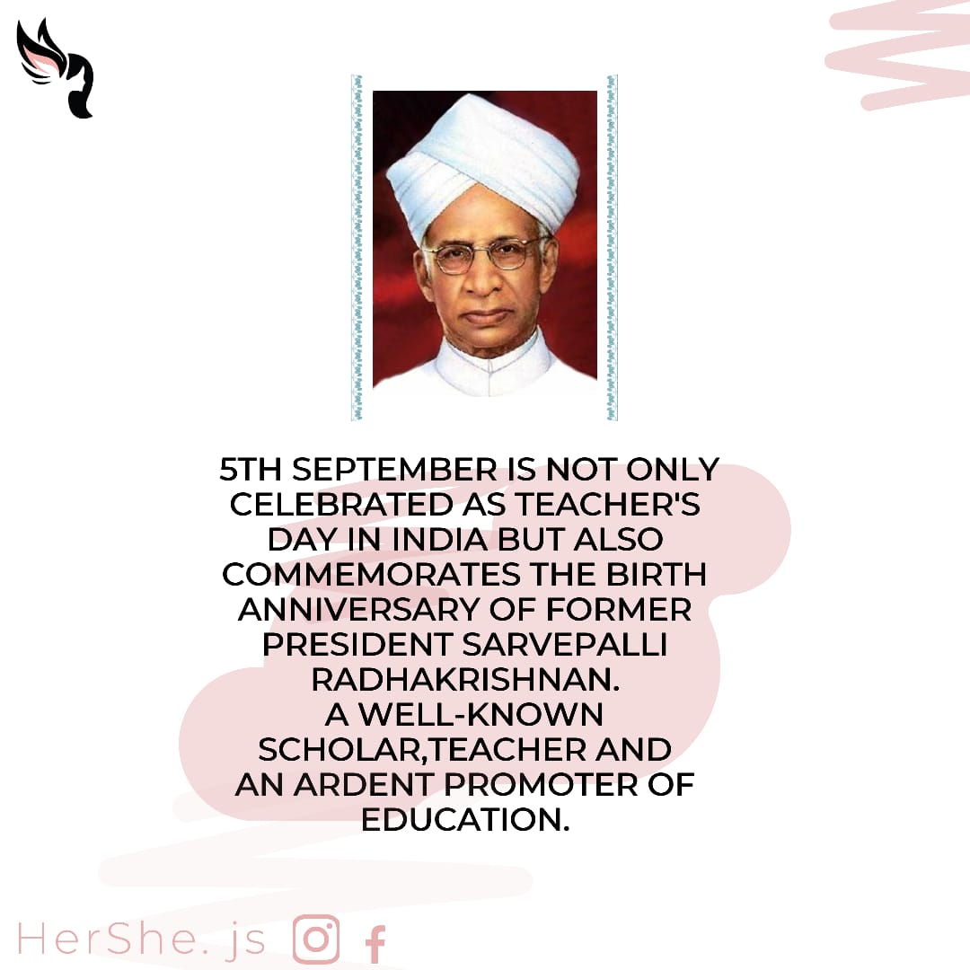 HersheJs's tweet photo. Happy Teacher's Day!
#TeachersDay2020 #SarvepalliRadhakrishnan #5thSeptember2020 #hershejs #womenintech #WomenInSTEM #graphics #graphicsdesign #TeachersFromIndia #WomeninScience #Teachers #Teachersdayspecial https://t.co/ITBAsi1d6r