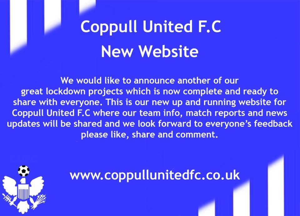 Coppull_United's tweet photo. Another lockdown project now complete. Please visit our new website to find out all the latest news, results, player information etc... https://t.co/jyusSYZ3aw