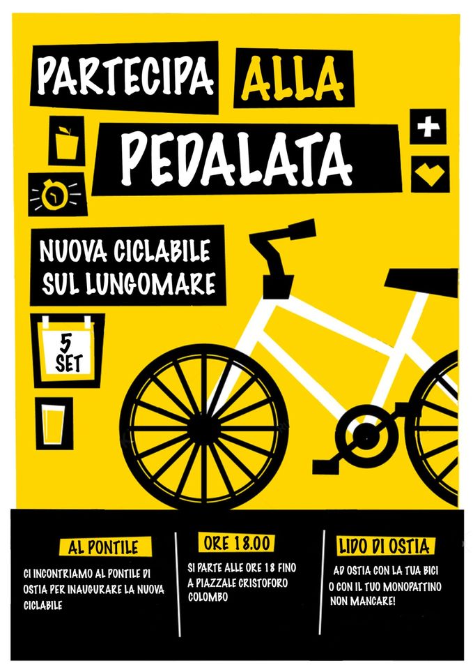 AssoMentre's tweet photo. Sosteniamo da sempre la mobilità alternativa e soprattutto città a misura d'uomo e bambino. 
Oggi si festeggia la nuova ciclabile di #Ostia, ore 18.00 tutti sulle #bici! https://t.co/KYFnJJEFll