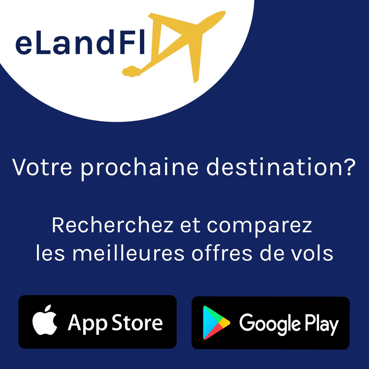 eLandFly_FR's tweet photo. eLandFly - Trouvez des vols pas chers

 Les meilleures offres de vol:
 -Le week-end européen
 -Destinations nationales
 -Grands voyageurs

 Téléchargez notre application: https://t.co/bo01QNLDz4 https://t.co/0RaTZ9OVA7
