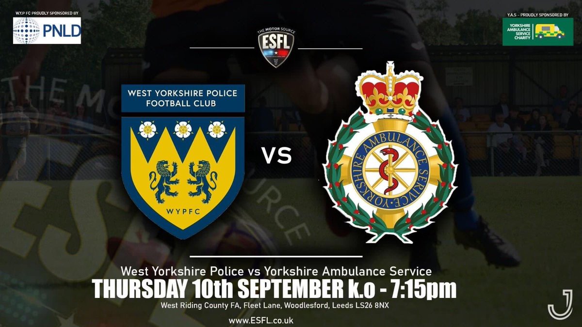 ESFL fixtures are being arranged up &amp; down the country. 

The 1st fixture to be played of the 20/21 season will be between West Yorkshire Police FC &amp; Yorkshire Ambulance Service

📅 10th September
⏰ 7.15 KO
🏠 <a href="/WestRidingFA/">West Riding FA</a>