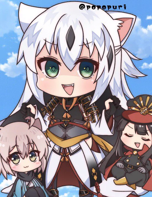 #FGO
景虎さんwith沖田さん+ノッブ 