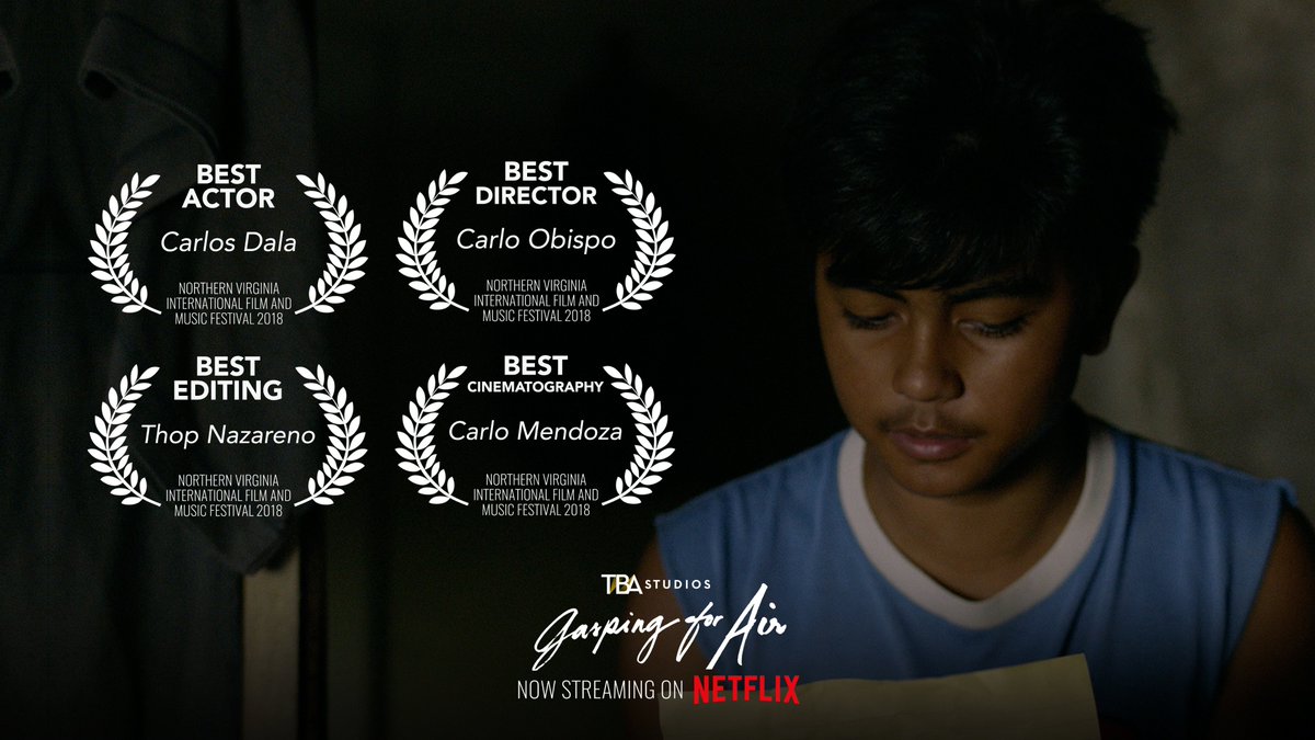 TBAStudiosPH's tweet photo. #TBAThrowback again when #GaspingForAir (1-2-3) won big at NOVA Fest 2018!
This film bagged major awards at the North Virginia International Film and Music Festival, including Best Director, Best Actor, Best Cinematography and Best Editing.
STREAN NOW on Netflix!
#123OnNetflix https://t.co/RPFtyXx1zF