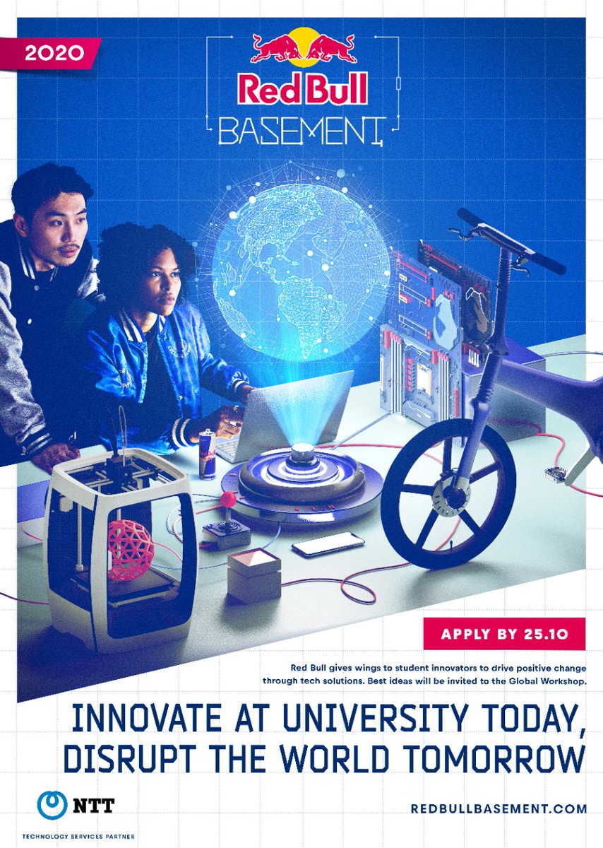 StudentBuildZA's tweet photo. We have #RedbullBasement as our special guest today. So quick intro is that Red Bull Basement is a platform designed to the production, research, and diffusion of creative and collaborative solutions with technology at its core. So will let them tell us more about what they do. https://t.co/NIT1OMcpCY