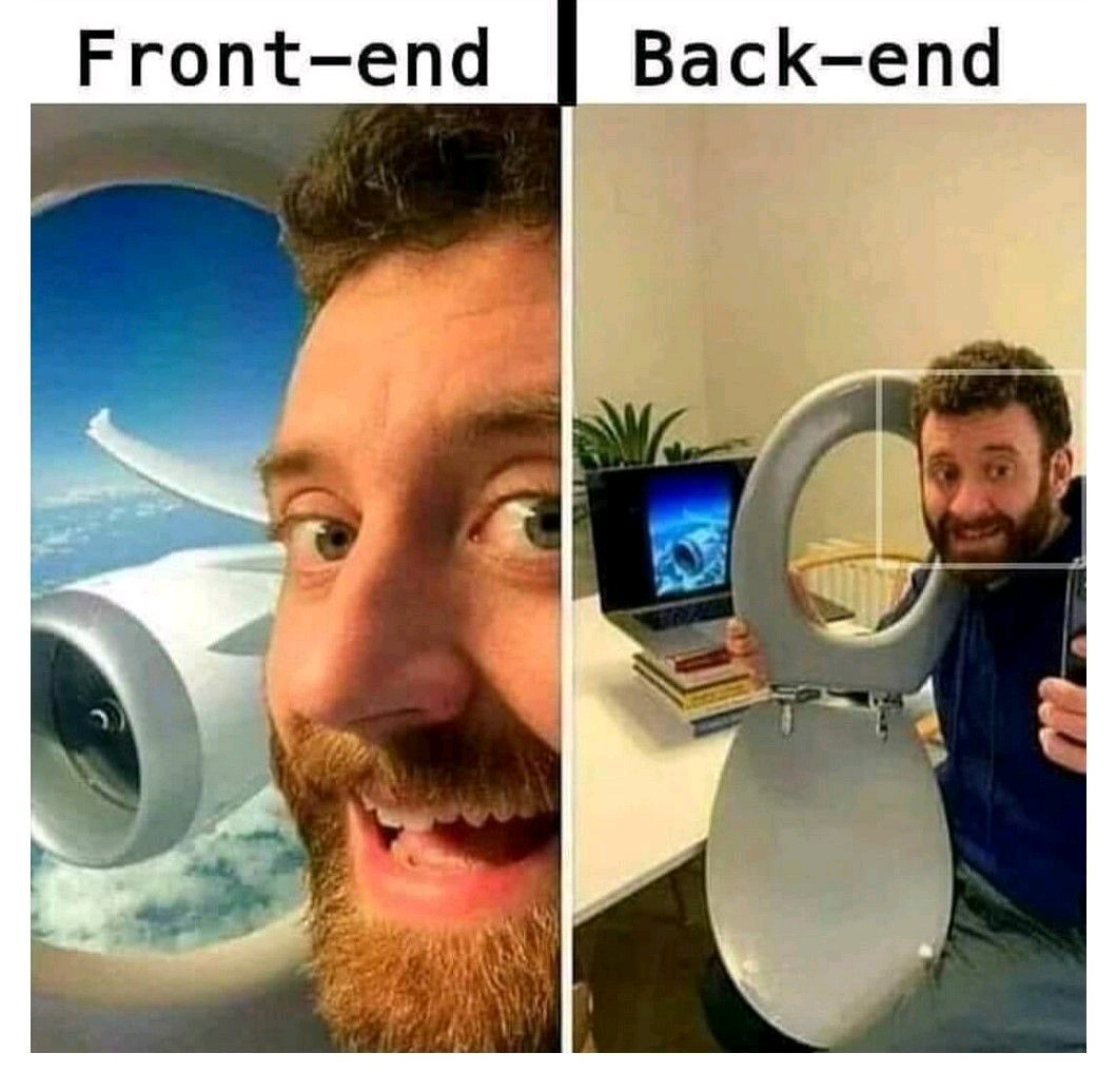 codehometech's tweet photo. #frontend vs. #backend

Source: https://t.co/4ujn7Tgwki https://t.co/KBW6zso35u