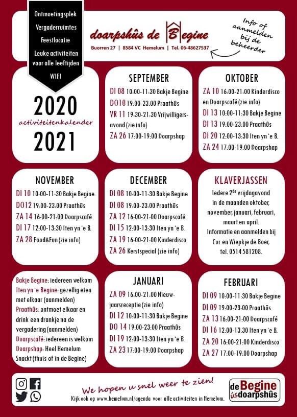 hemelum's tweet photo. Wij presenteren met trots ons jaarrond vaste activiteitenprogramma voor alle inwoners van #hemelum en daarbuiten! #mienskip #saamhorigheid @Doarpswurk @DorpsbHemelum https://t.co/WpdPmr6Ie5