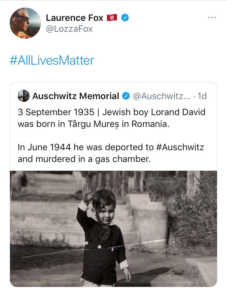 Your cause is not helped by exploiting our dead relatives(Thread) Jewish kids were not murdered en mass for you to score twitter points for your culture war....