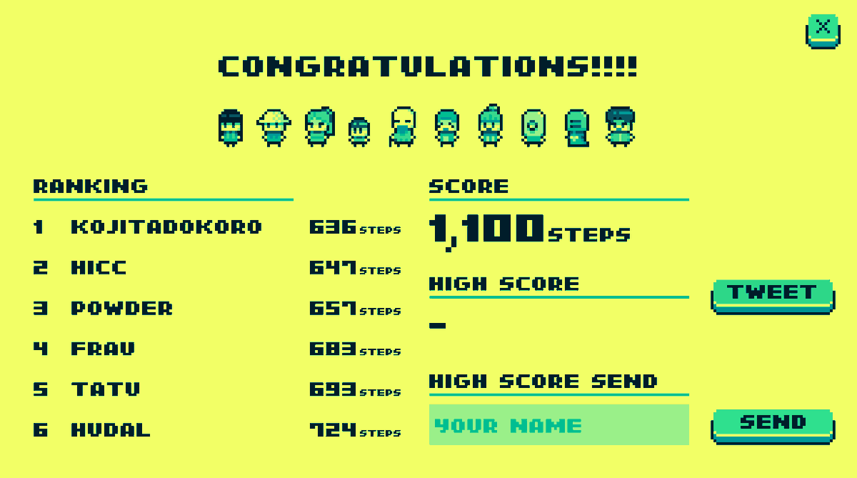xcken's tweet photo. パズルアクションゲーム『ヒメをゴールへつれてって』
全ステージクリア！ (1,100 steps)

なかなか面白いパズルゲームでした

#unity1week #AllForHime
 https://t.co/CZMdb1sqvM https://t.co/b2KEZ3KmSR