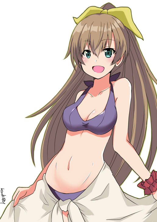 熊野(艦隊これくしょん) 「お揃いの水着!ですわ!
#艦これ版深夜の真剣お絵描き60分一本勝負
#艦これ版真」|ひなせ・Oのイラスト