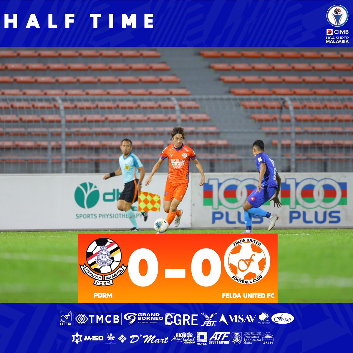 feldaunitedfc's tweet photo. 🏟 | KEPUTUSAN SEPARUH MASA
.
PDRM FA 0 - 0 FELDA UNITED FC
.
#feldaunited #felda #tmcb #grandborneo #fbt #razdegroup #msav #cgre #dsaji #m150 #dmart #hotelserimalaysia #hijra #mokdeikanbakar #atfsportstaping #uitm #usim #wearethefighters #feldaunitedfc https://t.co/t0JCJDhsKb
