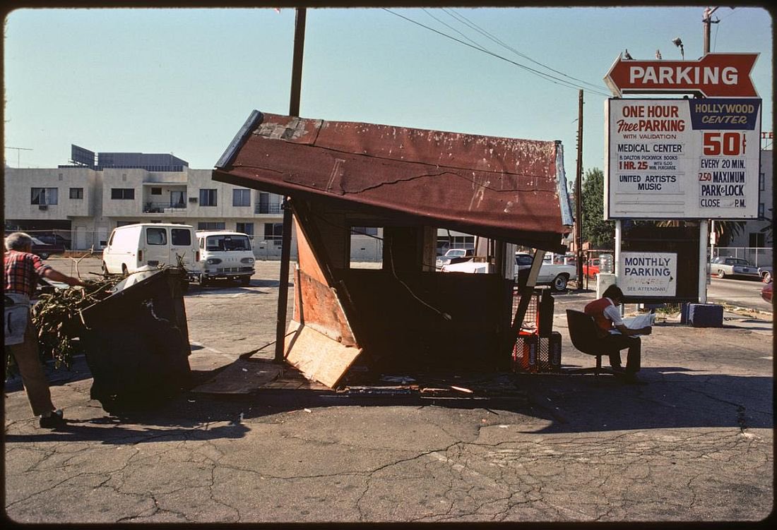 One of the parking lots in the blocks north of Hollywood Boulevard near Musso And Frank’s. - Matt Sweeney

#hollywood #late1970s #early1980s #mattsweeney