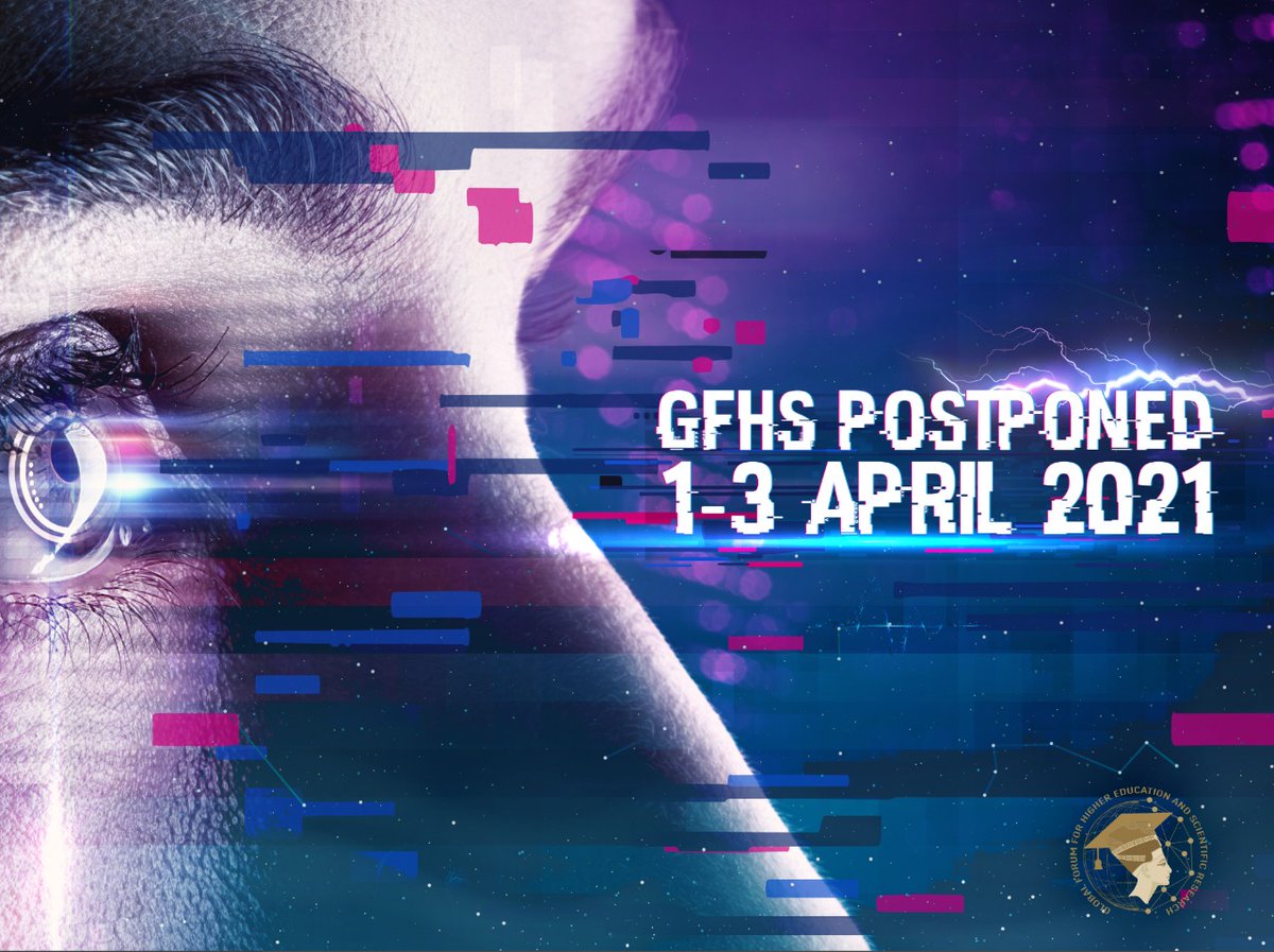 GFHSEgypt's tweet photo. نظرًا لعدم استقرار الأوضاع بخصوص انتشار فيروس كورونا المستجد على المستوى العالمي، ولأن أولوياتنا في الوقت الراهن هي سلامة جميع المشاركين،  تعلن وزارة التعليم العالي والبحث العلمي تأجيل النسخة الثانية من المنتدى العالمي للتعليم العالي والبحث العلمي  للفترة من 1 إلى 3 أبريل 2021. https://t.co/znyEfuqdAx