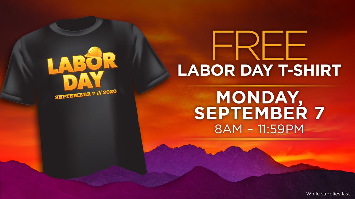 FREE LABOR DAY T-SHIRT

Fort McDowell Casino

Monday, September 7th