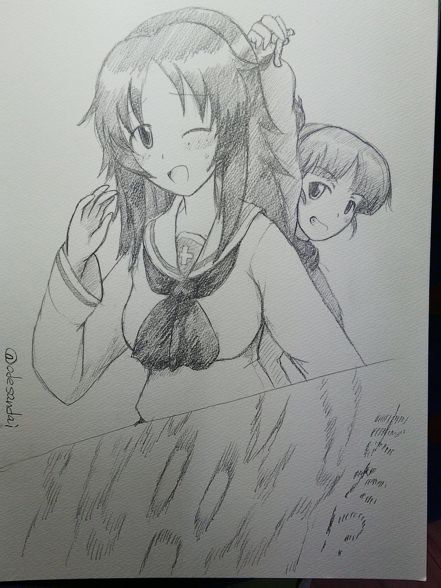 山郷ちゃんは中の人を考慮して芋虫嫌いという勝手な想像で描いたお手軽漫画調絵w 