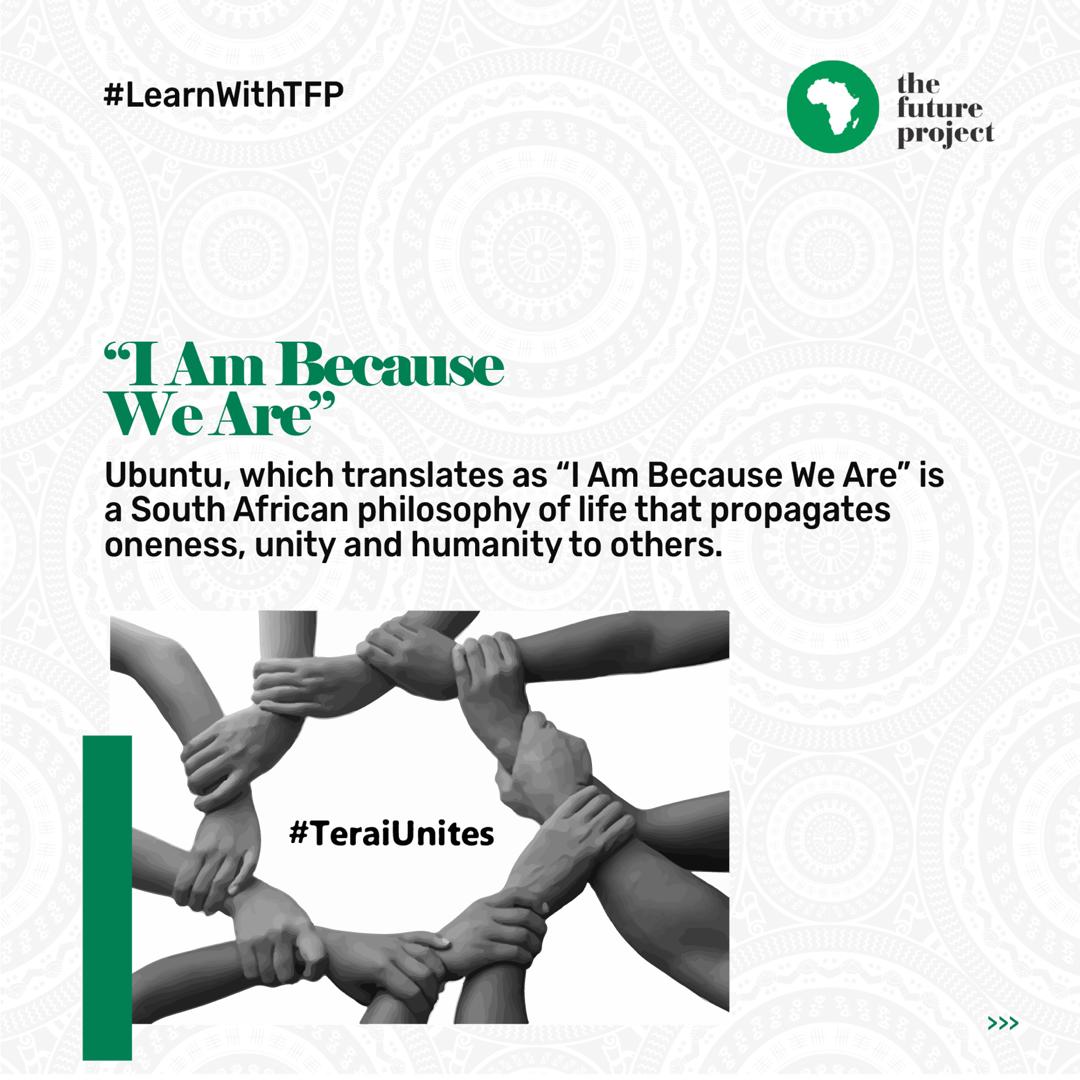 TFAAfrica's tweet image. "I Am Because You Are"

Ubuntu teaches us the value of the community and the interconnectedness and responsibility that we have for each other. 

The shared spirit of #Ubuntu reminds us that no man is an island, we are all community made.

#TheFutureProject #LearnWithTFP #TFAA15