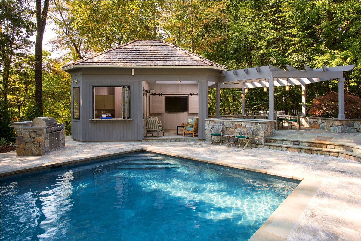 MARKIVBuilders's tweet photo. Our client had an awesome in-ground pool, but the rest of the backyard had seen better days - see how my team built their new outdoor kitchen and patio in Bethesda: https://t.co/QcTsZTX7ZG https://t.co/NKLK0450x3