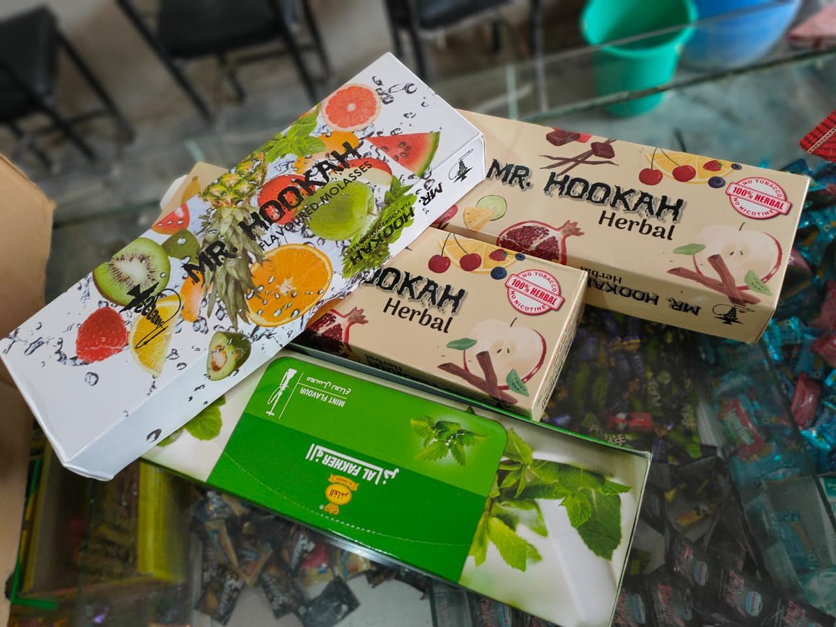 AkbarConfection's tweet photo. Hookah Flavours available at @AkbarConfection

📲 DM for price. 

#Hookah #Flavours #HookaFlavours #AlFakher #MrHookah #HufflePuff #Mint #DubaiSpecial #BrainFreez #SirCommissioner #HookahLover #Hukkah #FlavouredHookah #AkbarConfectionery https://t.co/6TCLjTCVYt