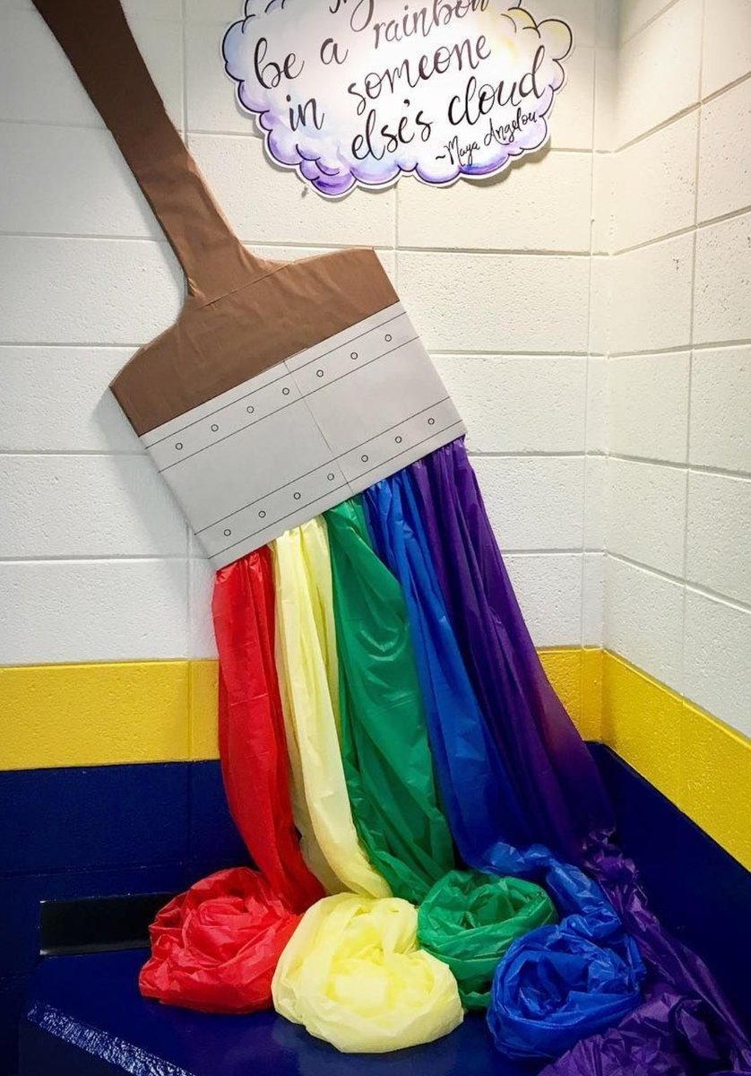 ArtyMrsM's tweet photo. I want to create a flowing paintbrush using scarves like these ideas I found on Pinterest as part of a rainbow art display with children's work on too. Has anyone done anything like this? #edutwitter #artlead https://t.co/jv2gcjTDrg