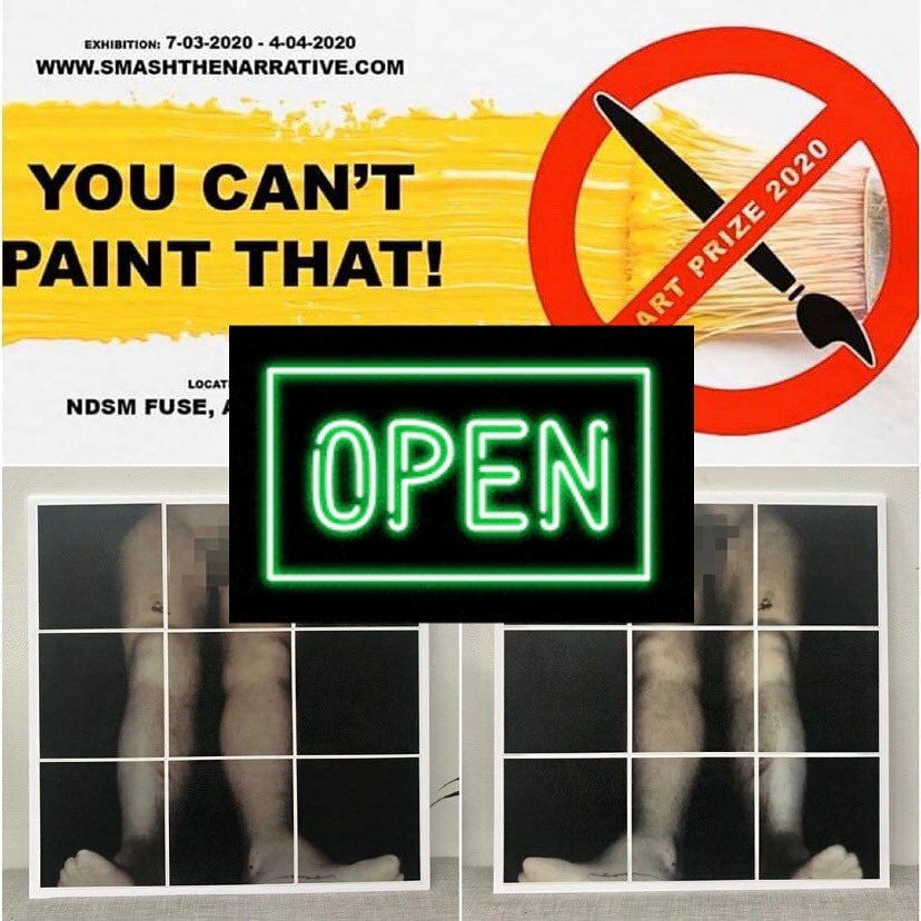 fragilityofself's tweet photo. REOPEN! Delighted that ‘You Can’t Paint That!’ by @smashthenarrative which was closed early due to Covid lockdown has reopened today @ndsmfuse, Amsterdam until 20 September 🖤
.
.
.
#artshow #groupshow #exhibition #smashthenarrative #ndsmfuse #awesome… https://t.co/aDiAABIIWK https://t.co/I7c0ZIAd6G