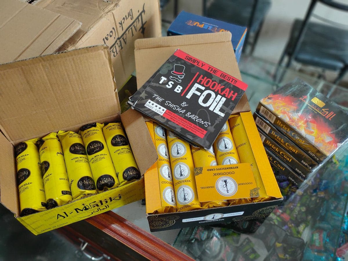 AkbarConfection's tweet photo. Hookah Coal &amp; Foil available at @AkbarConfection

Brick Coal, Magic Coal, Coconut Coal,

📲 DM for price. 

#Hookah #Flavours #HookaFlavours #AlFakher #MrHookah #SirCommissioner #HookahLover #FlavouredHookah #BrickCoal #MagicCoal #CoconutCoal #HookahFoil #AkbarConfectionery https://t.co/qPQUmlpNxk