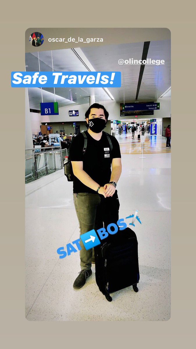 OlinCollege's tweet photo. #Oliners like Oscar De La Garza ‘23 continue to #TraveltoOlin this weekend. Needless to say, we’re super excited and ready to start! #OurOlin https://t.co/qYBdvztXmG