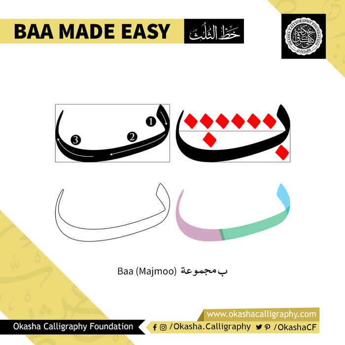 OkashaCF's tweet photo. How to write Baa in Thuluth. Baa Majmoo made easy.
50% OFF on Best Calligraphy Course: https://t.co/qm6b7ZZmS4
#Thuluth #ThuluthLesson #ThuluthTutorial #Baa #BaaMajmoo #BaaMajmooa #OkashaSahil #CalligraphyCourse #ArabicCalligraphy #ArabicCalligraphyCourse #LearnCalligraphy https://t.co/emGcH8IVai