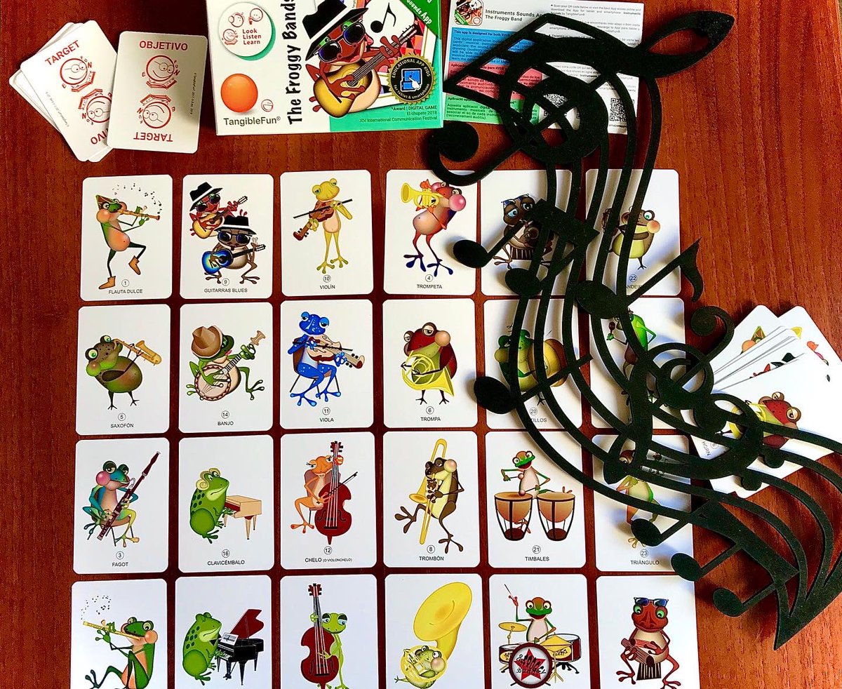 aulaenjuego's tweet photo. 🐸THE FROGGY BANDS 🎶 es un juego para #educaciónmusical de @tangiblefun que cuenta hasta con App propia. Tienen un montón de posibilidades ara pequeño y gran grupo. #claustrovirtual dará su veredicto, ya que el nuestro es de EXCELENTE. Para trabajar el #bilingüe #isntrumentos y+ https://t.co/W0qC2KY7zI