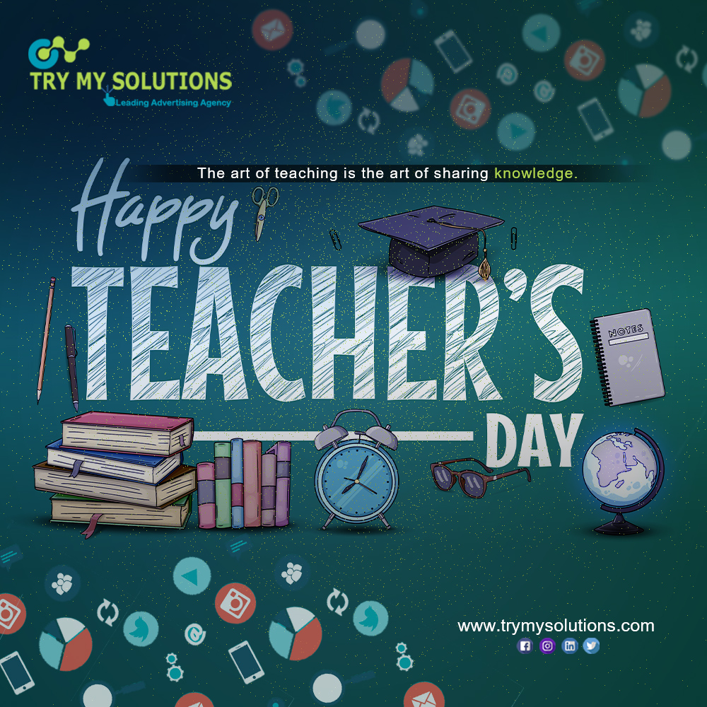 trymysolutions's tweet photo. The teacher is like a candle that enlightens up the knowledge and makes you aware of the society.
The entire team wishes Happy Teacher's Day to all the teachers.
#teachersday #TMS #Motivation #Teamwork #5thSeptember #respecttosenior #TryMySolutions #thankyouteachers https://t.co/U0vtZIymHN