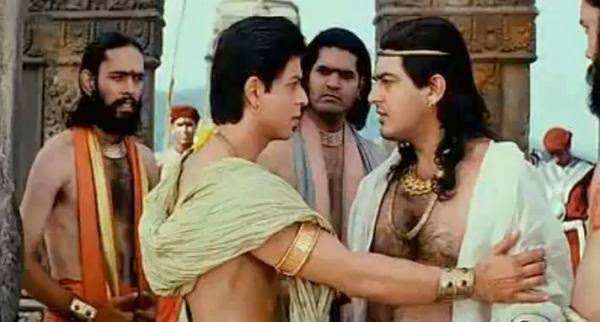 "ASHOKA" with Shahrukh KhanSanthosh sivan's ambitious historical of king ashoka enjoyed more success abroad than in india and there were mixed reviews about SRK's acting too, but one unanimous praise were reserved for the  #ThalaAjith performance as the half brother #Valimai