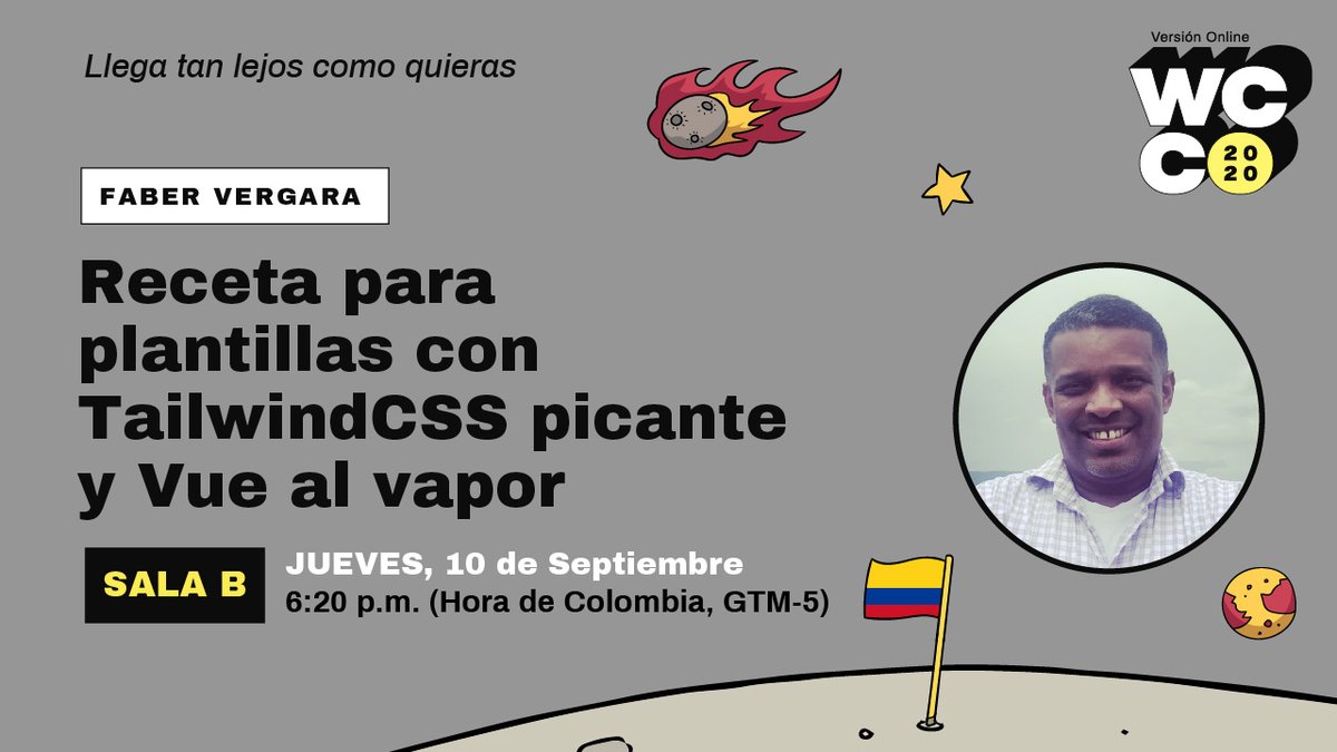 Receta para plantillas con #TailwindCSS picante y #Vue al vapor #WCCO2020
Aprende con <a href="/e_mamut/">{ faberAndrésVergara } 👨🏾‍💻🇨🇴</a> #nuevasTecnologías para tus #plantillas #WordPress #WordCampColombia para #Desarrolladores #developers
bit.ly/321wott Reserva tu silla ahora!